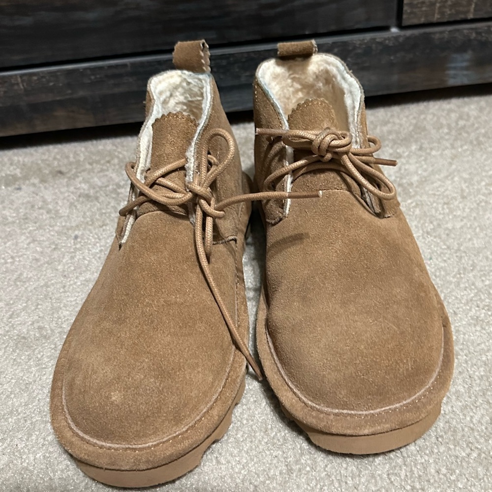 Women’s BearPaw tan boots, size 8,  worn once.